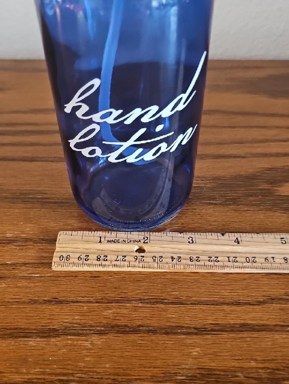 Blue Glass Hand Lotion Pump Bottle Tote 1 #3